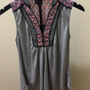 Market & Spruce Womens Sleeveless Piedmont Popover Tunic Top Sz S Boho Artsy